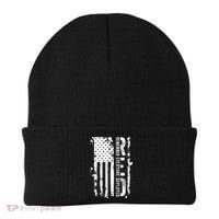 RED Remember Everyone Deployed Distressed Flag Beanie thumb 0