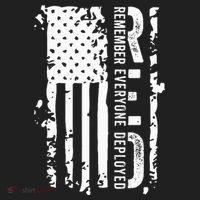 RED Remember Everyone Deployed Distressed Flag Beanie thumb 2