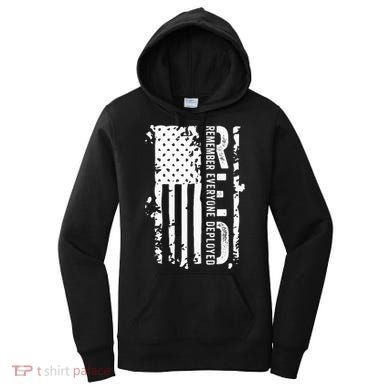 RED Remember Everyone Deployed Distressed Flag Women's Hoodie