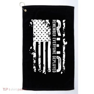 RED Remember Everyone Deployed Distressed Flag Golf Towel