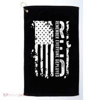 RED Remember Everyone Deployed Distressed Flag Golf Towel thumb 0