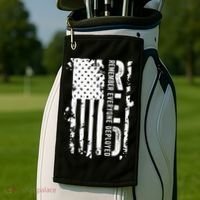 RED Remember Everyone Deployed Distressed Flag Golf Towel thumb 2