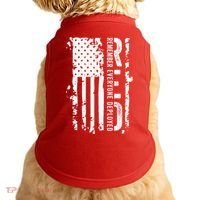 RED Remember Everyone Deployed Distressed Flag Doggie Tank thumb 0