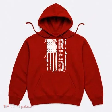RED Remember Everyone Deployed Distressed Flag Hoodie