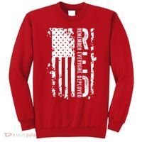 RED Remember Everyone Deployed Distressed Flag Sweatshirt thumb 0