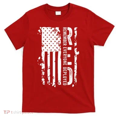 RED Remember Everyone Deployed Distressed Flag T-Shirt