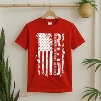 RED Remember Everyone Deployed Distressed Flag T-Shirt thumb 2