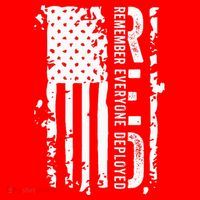 RED Remember Everyone Deployed Distressed Flag Button thumb 1