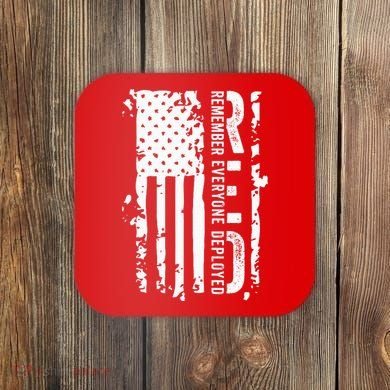 RED Remember Everyone Deployed Distressed Flag Coaster