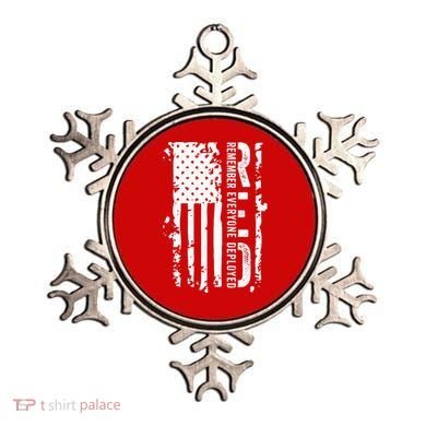 RED Remember Everyone Deployed Distressed Flag Ornament