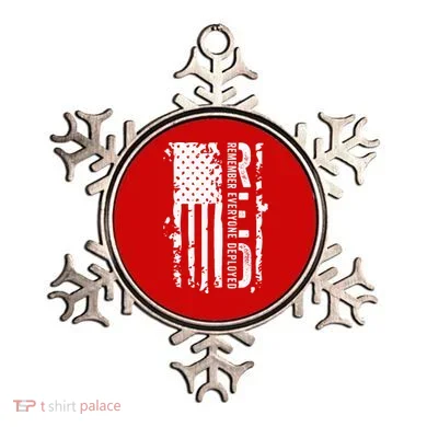 RED Remember Everyone Deployed Distressed Flag Ornament