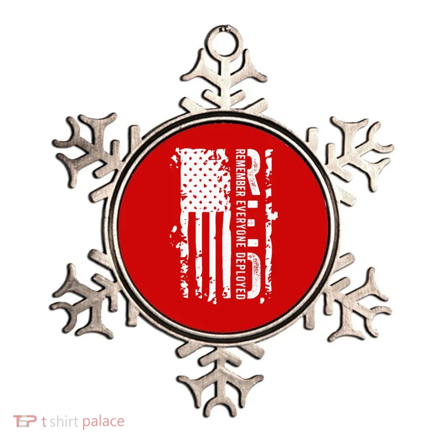 RED Remember Everyone Deployed Distressed Flag Ornament