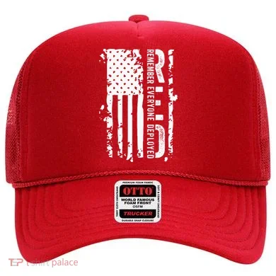 RED Remember Everyone Deployed Distressed Flag Hat