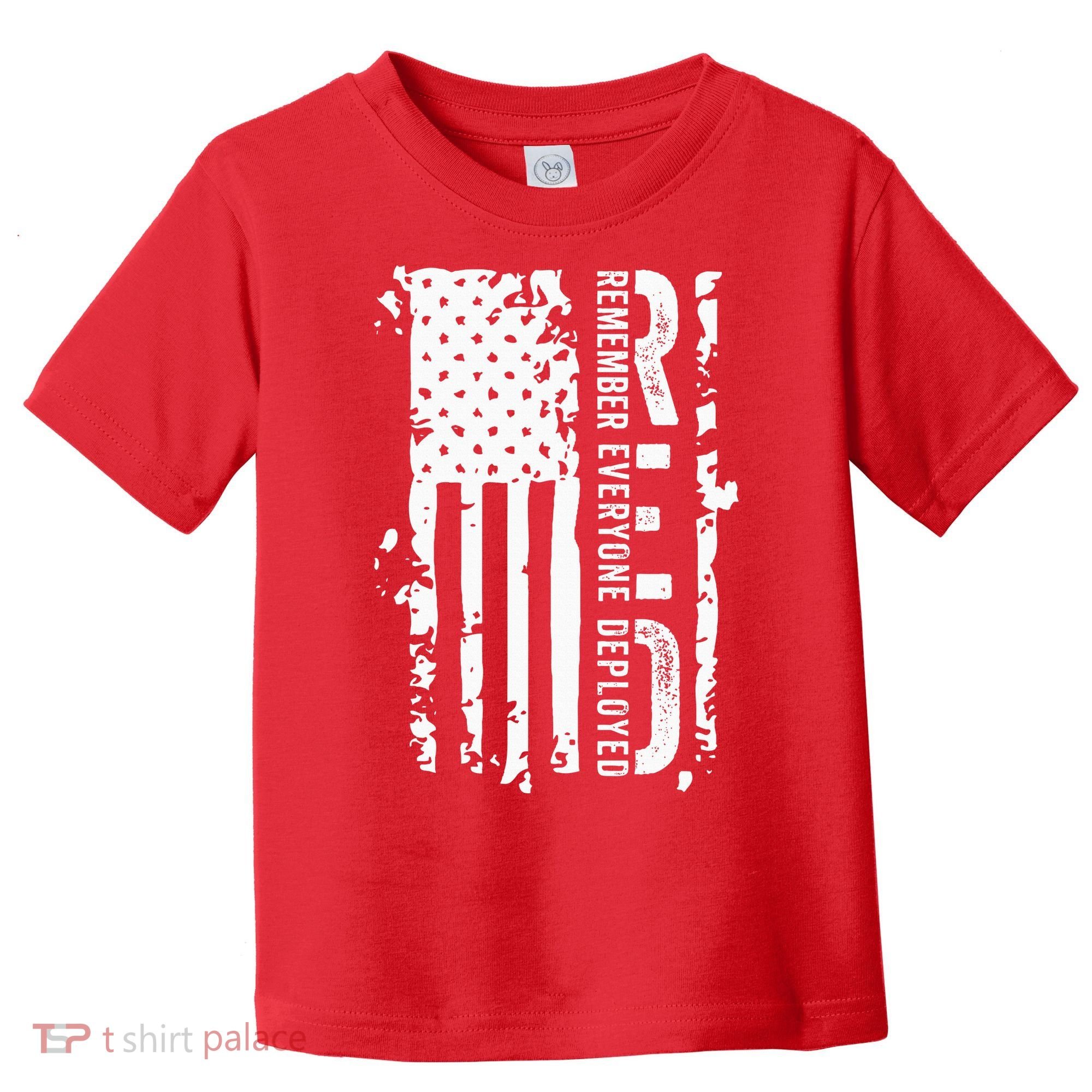 RED Remember Everyone Deployed Distressed Flag Toddler T-Shirt