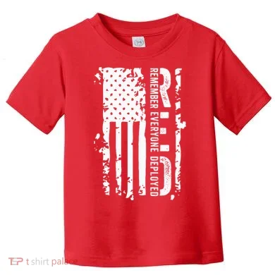 RED Remember Everyone Deployed Distressed Flag Toddler T-Shirt