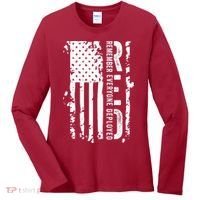 RED Remember Everyone Deployed Distressed Flag Women's Long Sleeve Shirt thumb 0