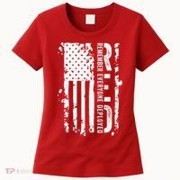 RED Remember Everyone Deployed Distressed Flag Women's T-Shirt thumb 0