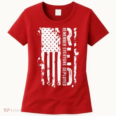 RED Remember Everyone Deployed Distressed Flag Women's T-Shirt