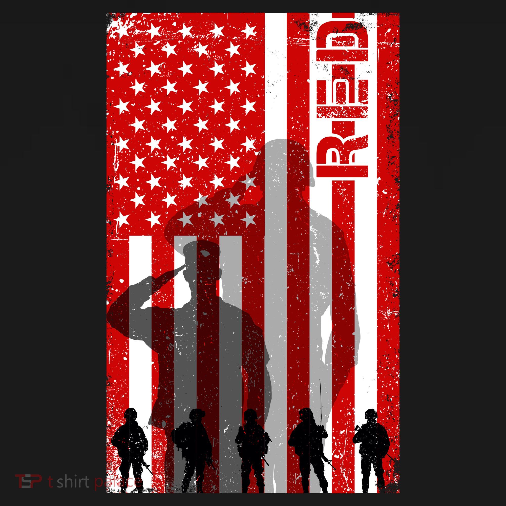 RED Remeber Everyone Deployed Support Military Troops Polo