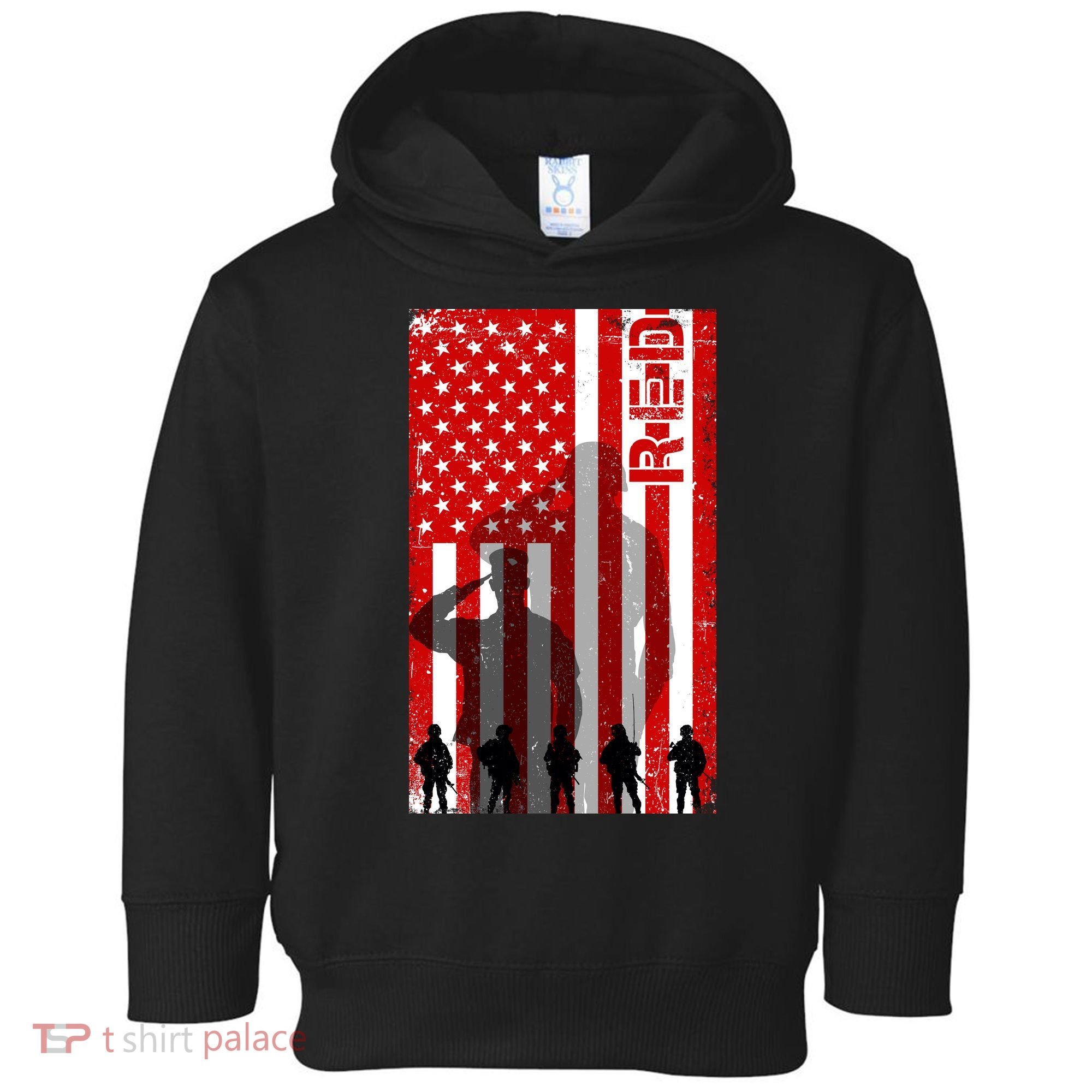 RED Remeber Everyone Deployed Support Military Troops Toddler Hoodie