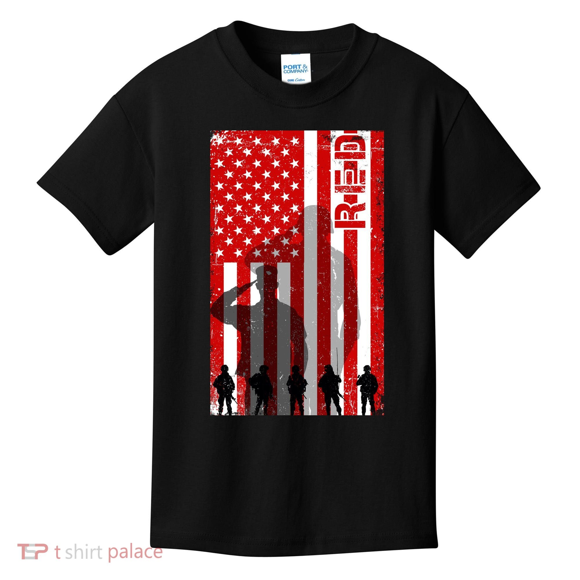 RED Remeber Everyone Deployed Support Military Troops Kids T-Shirt