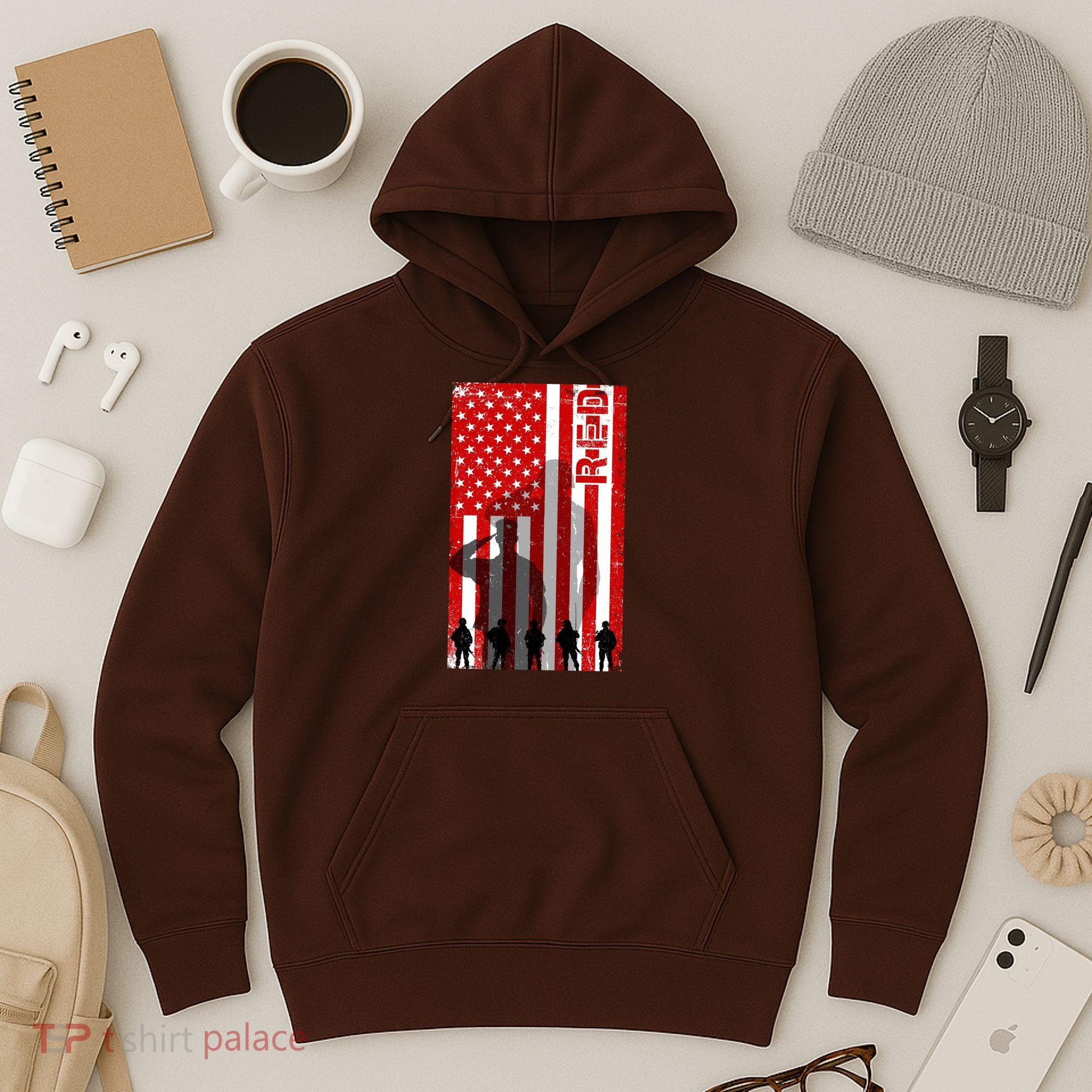 RED Remeber Everyone Deployed Support Military Troops Hoodie