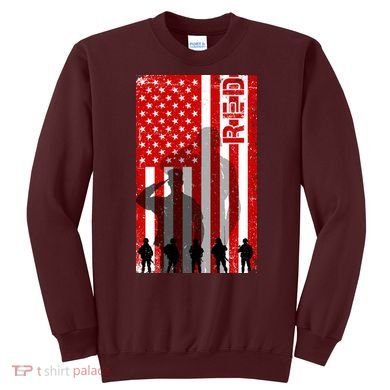 RED Remeber Everyone Deployed Support Military Troops Sweatshirt