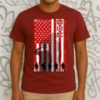 RED Remeber Everyone Deployed Support Military Troops T-Shirt thumb 3