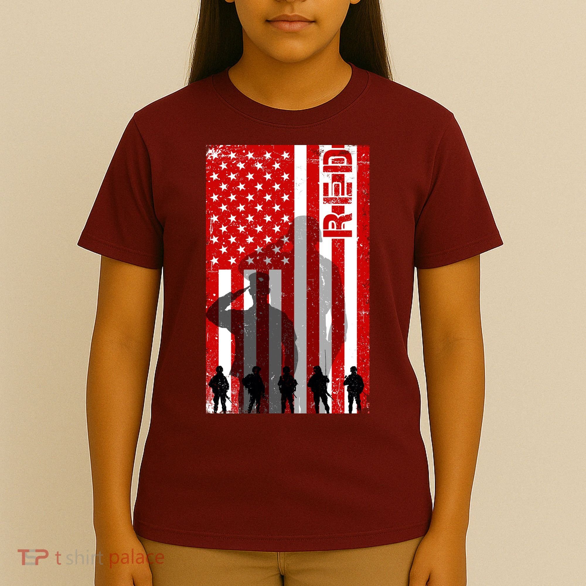 RED Remeber Everyone Deployed Support Military Troops T-Shirt