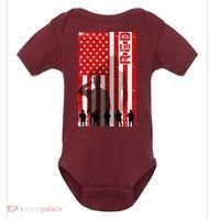 RED Remeber Everyone Deployed Support Military Troops Baby Bodysuit thumb 0