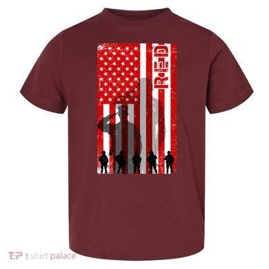 RED Remeber Everyone Deployed Support Military Troops Toddler T-Shirt