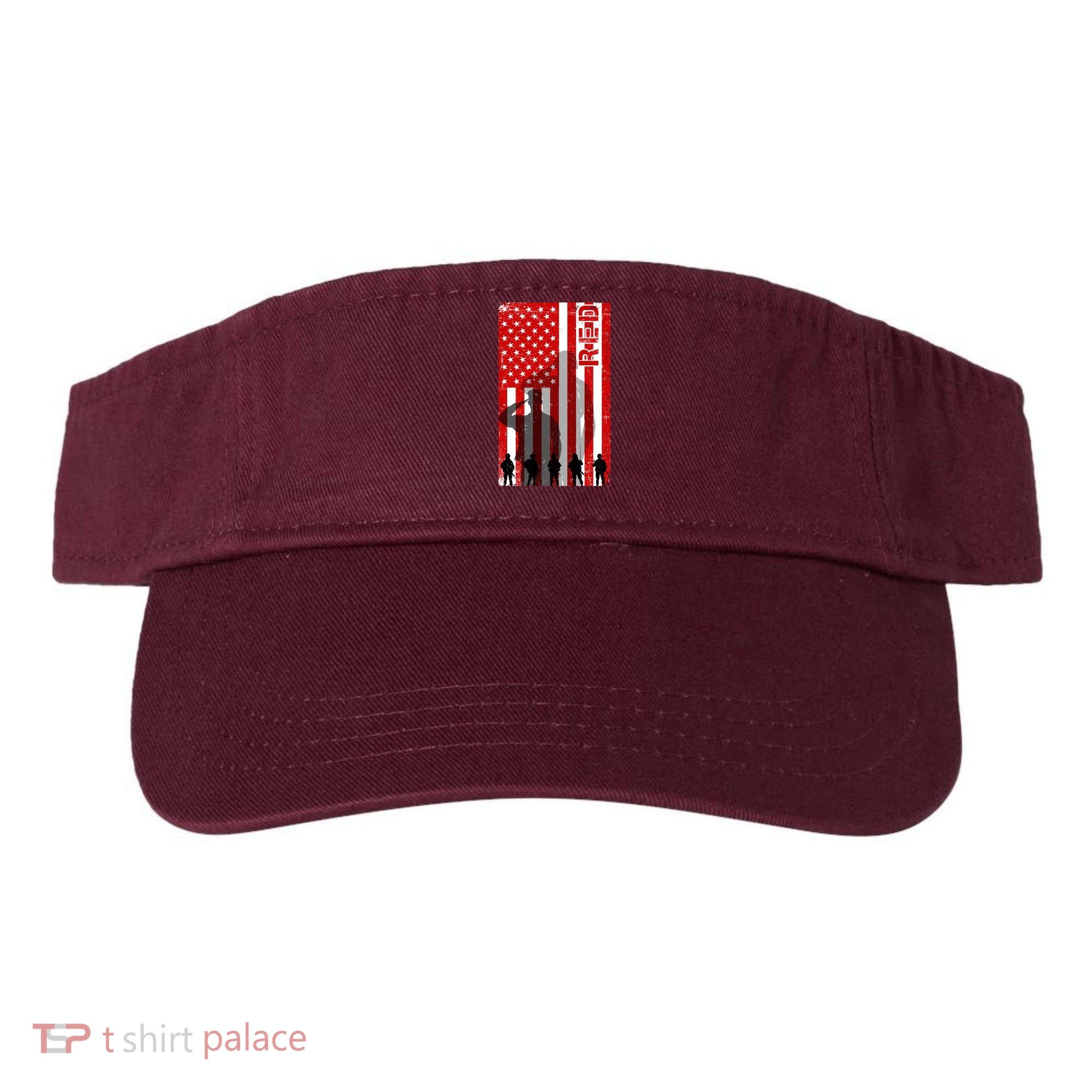 RED Remeber Everyone Deployed Support Military Troops Visor