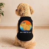 Retro Rodent Funny Capybara Dont Be Worry Be Capy Doggie Tank thumb 2