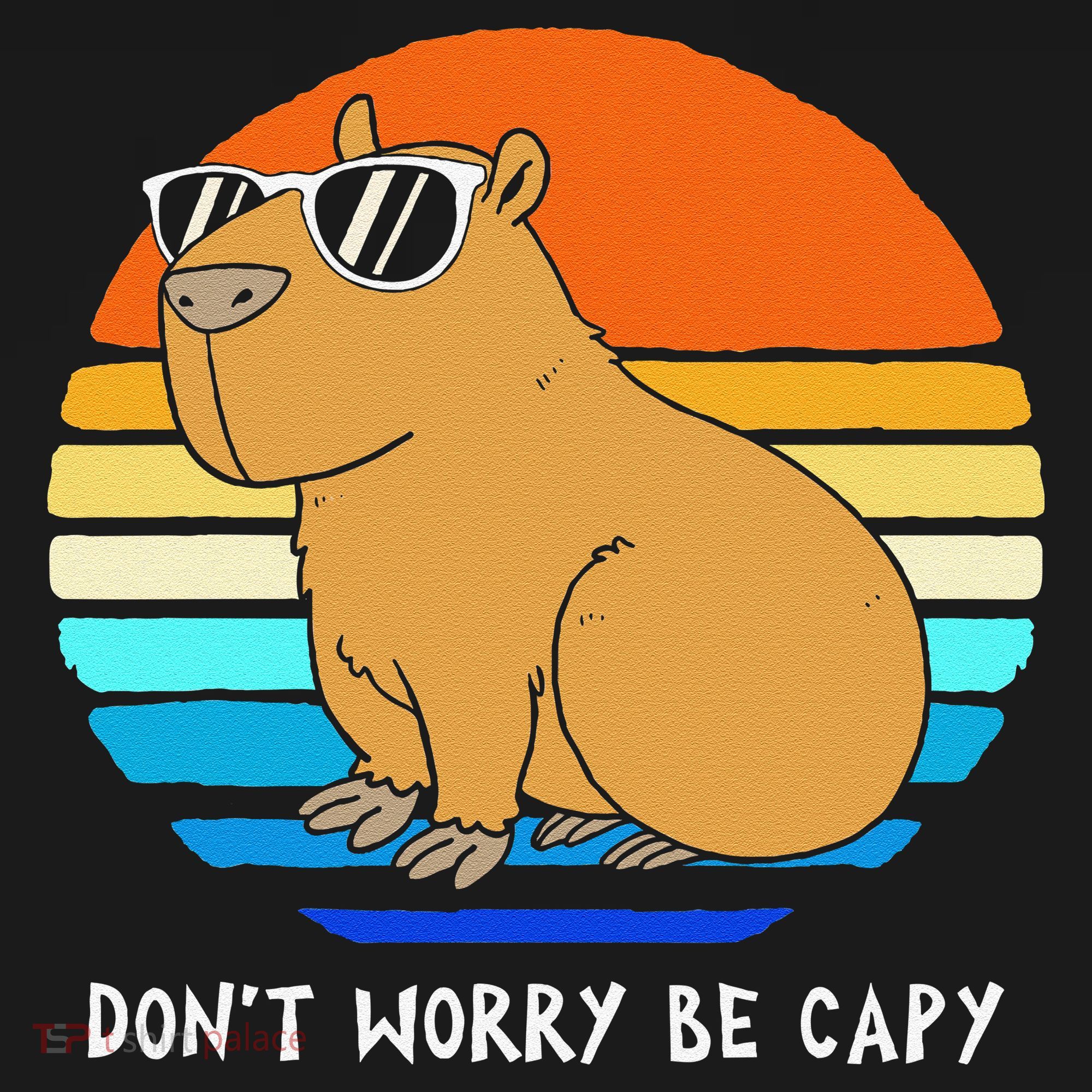 Retro Rodent Funny Capybara Dont Be Worry Be Capy Apron