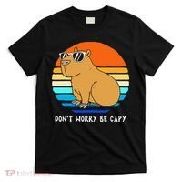 Retro Rodent Funny Capybara Dont Be Worry Be Capy T-Shirt thumb 0