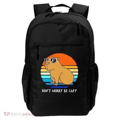 Retro Rodent Funny Capybara Dont Be Worry Be Capy Backpack