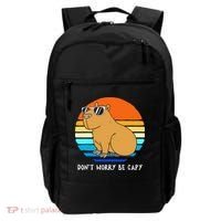 Retro Rodent Funny Capybara Dont Be Worry Be Capy Backpack thumb 0