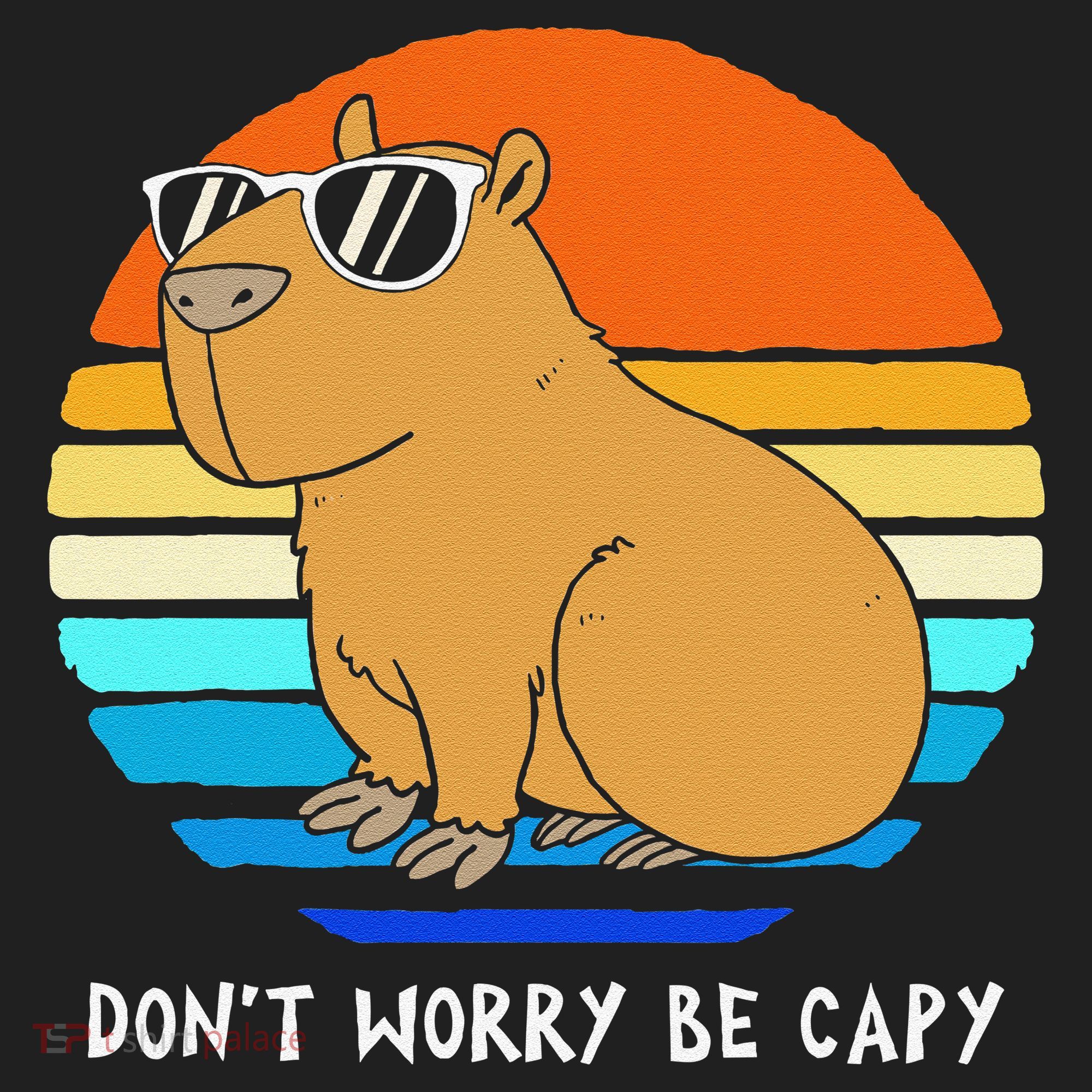 Retro Rodent Funny Capybara Dont Be Worry Be Capy Beanie