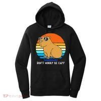 Retro Rodent Funny Capybara Dont Be Worry Be Capy Women's Hoodie thumb 0
