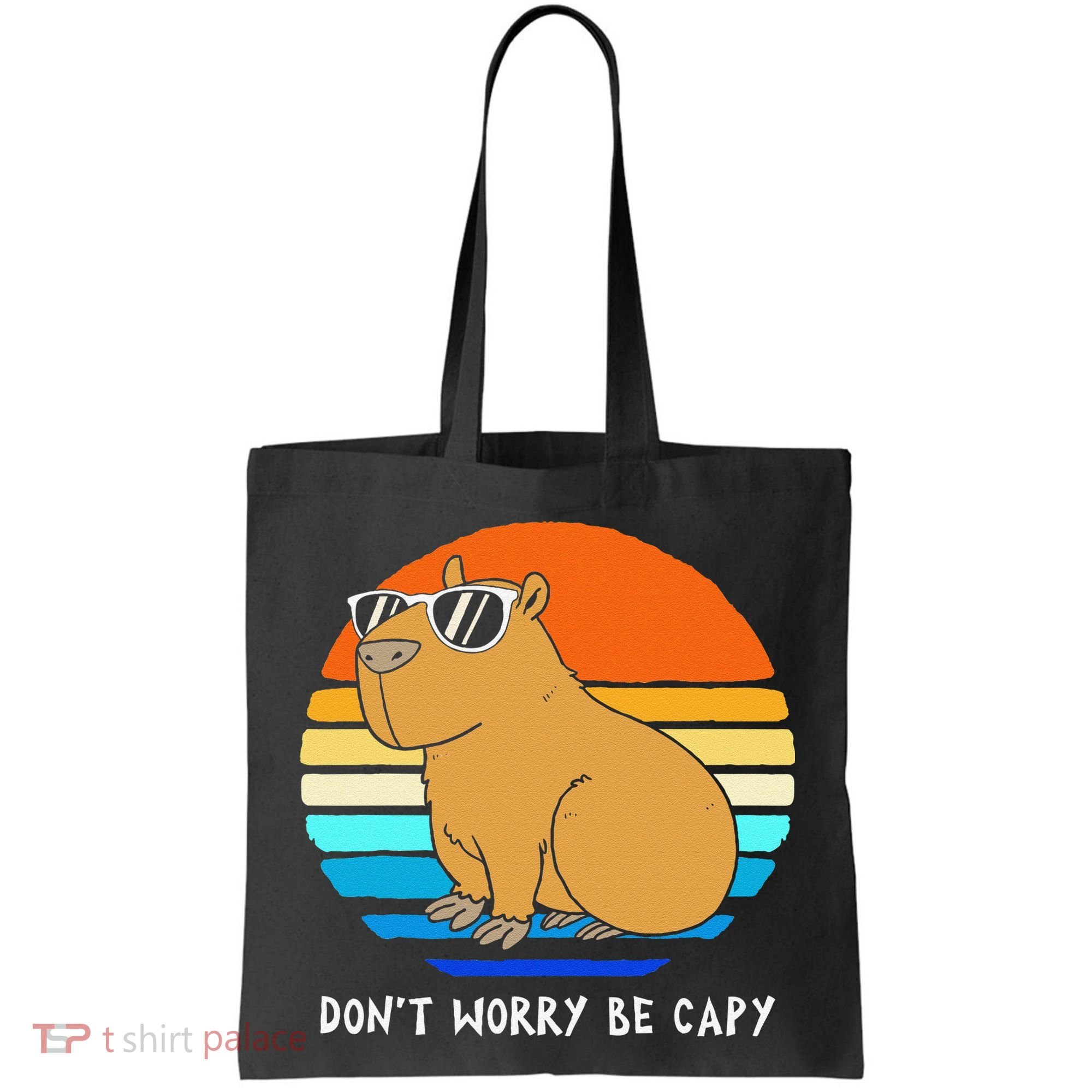 Retro Rodent Funny Capybara Dont Be Worry Be Capy Tote Bag