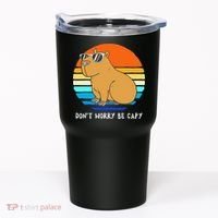 Retro Rodent Funny Capybara Dont Be Worry Be Capy Tumbler thumb 0