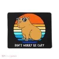 Retro Rodent Funny Capybara Dont Be Worry Be Capy Mousepad thumb 0