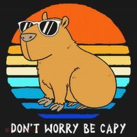 Retro Rodent Funny Capybara Dont Be Worry Be Capy Mousepad thumb 1