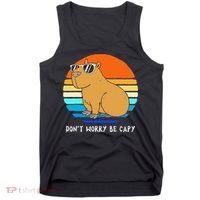 Retro Rodent Funny Capybara Dont Be Worry Be Capy Tank Top thumb 0