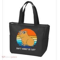 Retro Rodent Funny Capybara Dont Be Worry Be Capy Tote Bag thumb 3