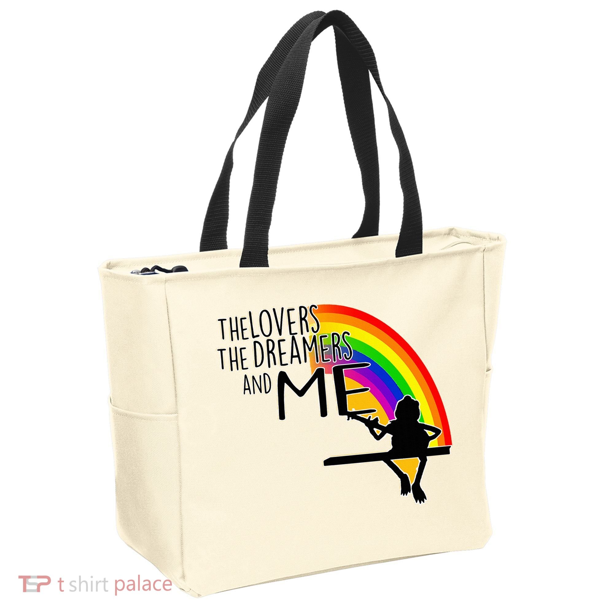 Retro Rainbow Frog Funny Connection The Lovers The Dreamers Tote Bag