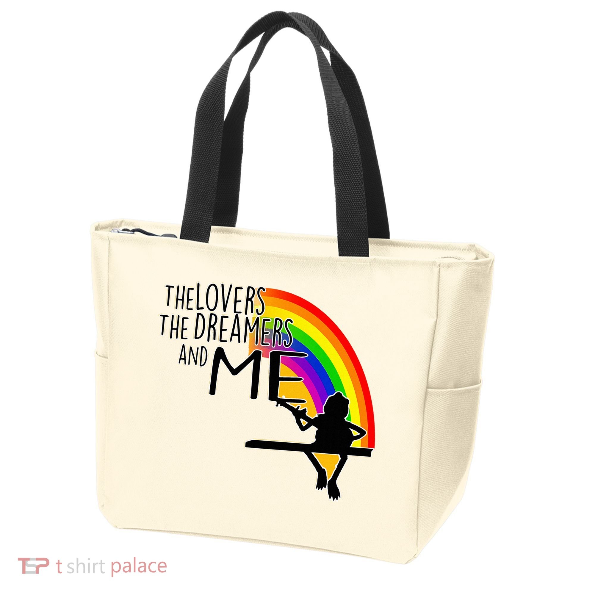 Retro Rainbow Frog Funny Connection The Lovers The Dreamers Tote Bag