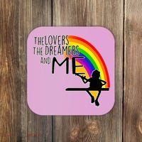 Retro Rainbow Frog Funny Connection The Lovers The Dreamers Coaster thumb 0