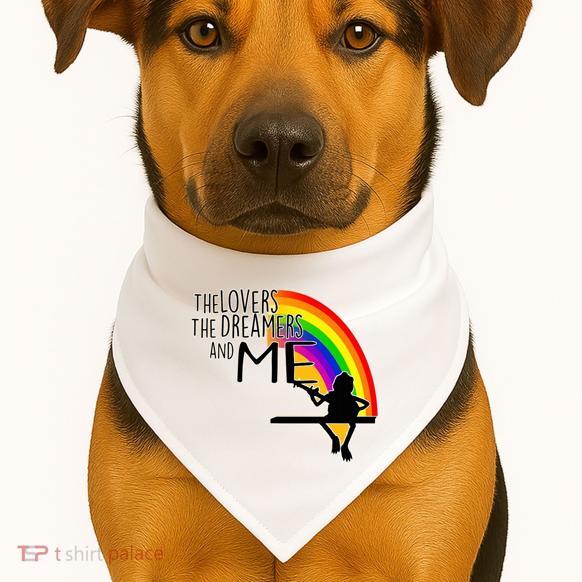 Retro Rainbow Frog Funny Connection The Lovers The Dreamers USA-Made Doggie Bandana