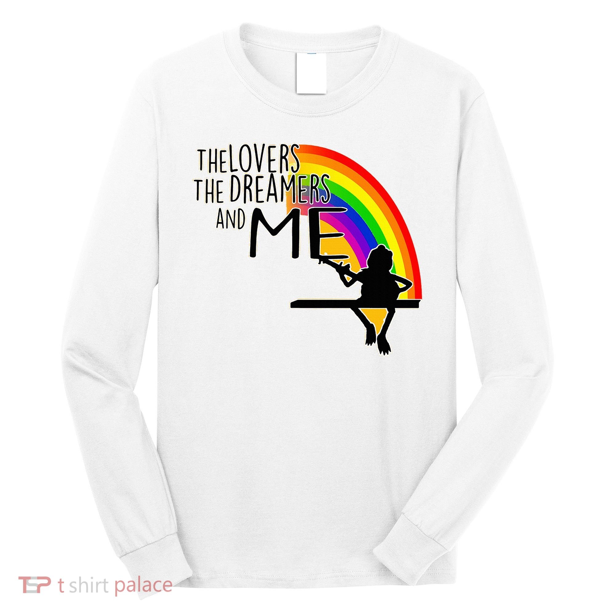 Retro Rainbow Frog Funny Connection The Lovers The Dreamers Long Sleeve Shirt